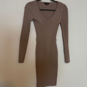 Iris Taupe Knit Mini Dress